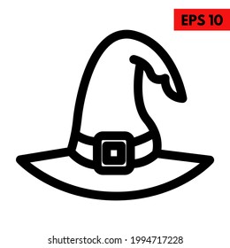 illustration of wizard hat line icon