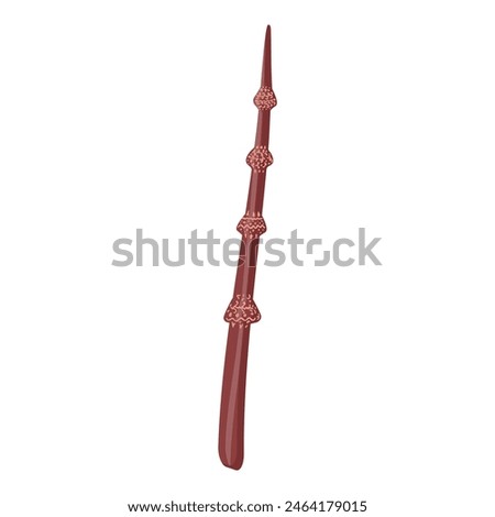 Illustration of a wizard's wand with intricate details isolated on a white backdrop