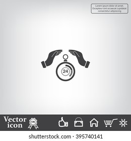 Illustration of wo hands protecting or giving a timer
