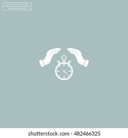 Illustration of wo hands protecting or giving a timer




