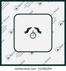 Illustration of wo hands protecting or giving a timer