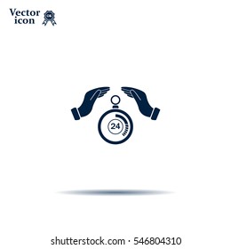 Illustration of wo hands protecting or giving a timer