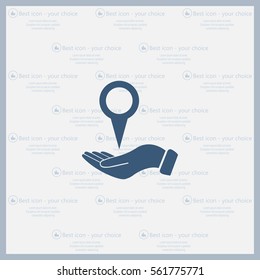 Illustration of wo hands protecting or giving a map mark