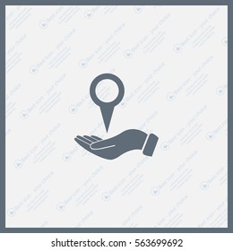 Illustration of wo hands protecting or giving a map mark