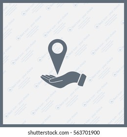 Illustration of wo hands protecting or giving a map mark