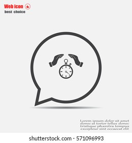 Illustration of wo hands protecting or giving a timer



