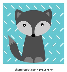 Illustration with wolf