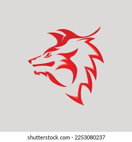 ilustración wolf con vector enfadado para diseño y tagline