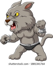 The illustration of the wolf and fur want to catch and punch enemy