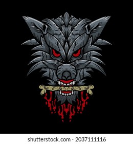 illustration wolf head graphic design for t-shirt eps.10