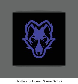 Illustration of a wolf head logo with pointed ears and a friendly expression