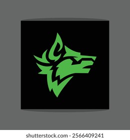 Illustration of a wolf head logo with pointed ears and a friendly expression