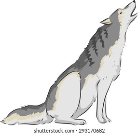Ilustración de un aullido de lobo sobre sus pulmones