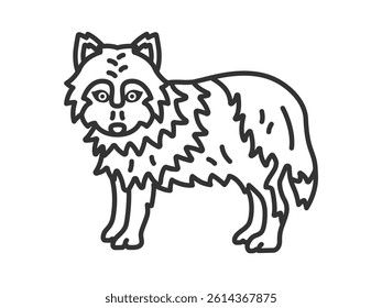 Illustration of a wolf (line drawing).