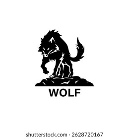 illustration of wolf logo vector. wolf animal logo design
