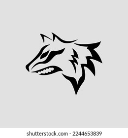 illustration wolf shillouette vector for design