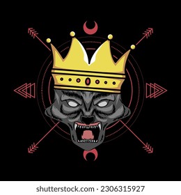 Illustration of a wolf using crowd . Perfect for t-shirt design.