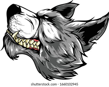 
illustration of the wolf's head 