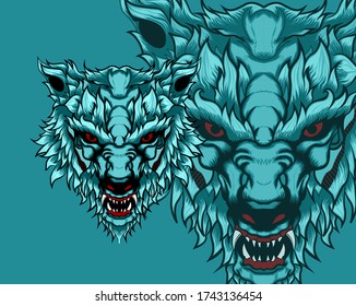 ilustración de la cabeza de un lobo que puede utilizarse para logotipos, iconos y diseños de ropa.
