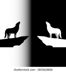Illustration of wolves in black and white