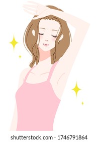 Illustration of a woman after axillary hair removal