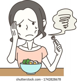 Illustration Of A Woman With Anorexia
