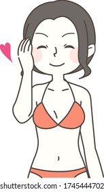 Illustration of a woman in average figure who is willing