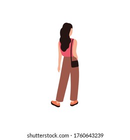 Ilustración de una mujer de la espalda.
Ilustración vectorial en un estilo plano