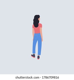 Ilustración de una mujer de la espalda.
Ilustración vectorial en un estilo plano