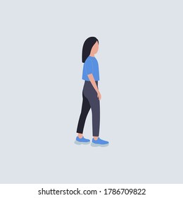 Ilustración de una mujer de la espalda.
Ilustración vectorial en un estilo plano