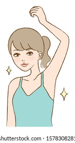 Illustration of a woman with a beautiful armpit
