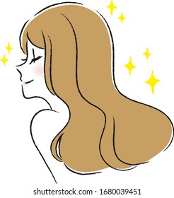 Illustration of a woman with beautiful hair
