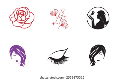 Illustration of woman with beautiful hair - can be used as a logo for beauty salon