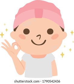 Illustration of a woman with beautiful skin after skin care.