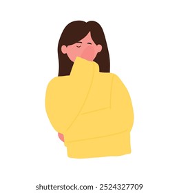 illustration of a woman bending her legs with a frustrated and stressed face
