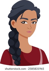 Illustration of a woman with a braid