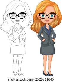 Illustration of a woman in a business suit