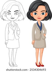 Illustration of a woman in a business suit
