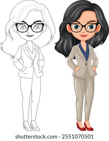Illustration of a woman in a business suit