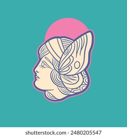 illustration of a woman with butterfly wings, can be used for tattoos and clothing designs