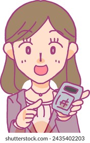 Illustration of a woman with a calculator