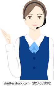 Illustration of a woman in a call center with income