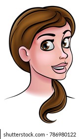 An illustration of a woman cartoon characters face