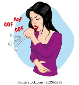 Illustration Is A Woman Character With Chronic And Acute Cough