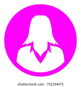 Illustration of woman circle pink icon