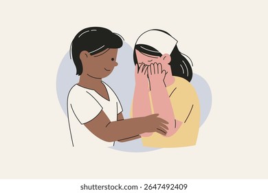 Illustration of Woman Comforting Her Friend