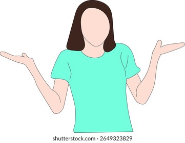 ilustração de mulher com gesto confuso