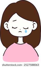 Illustration of a woman crying