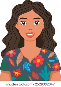 Illustration of a woman with curly hair