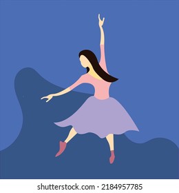 illustration of a woman dancing. Indonesia, Salatiga August 1, 2022